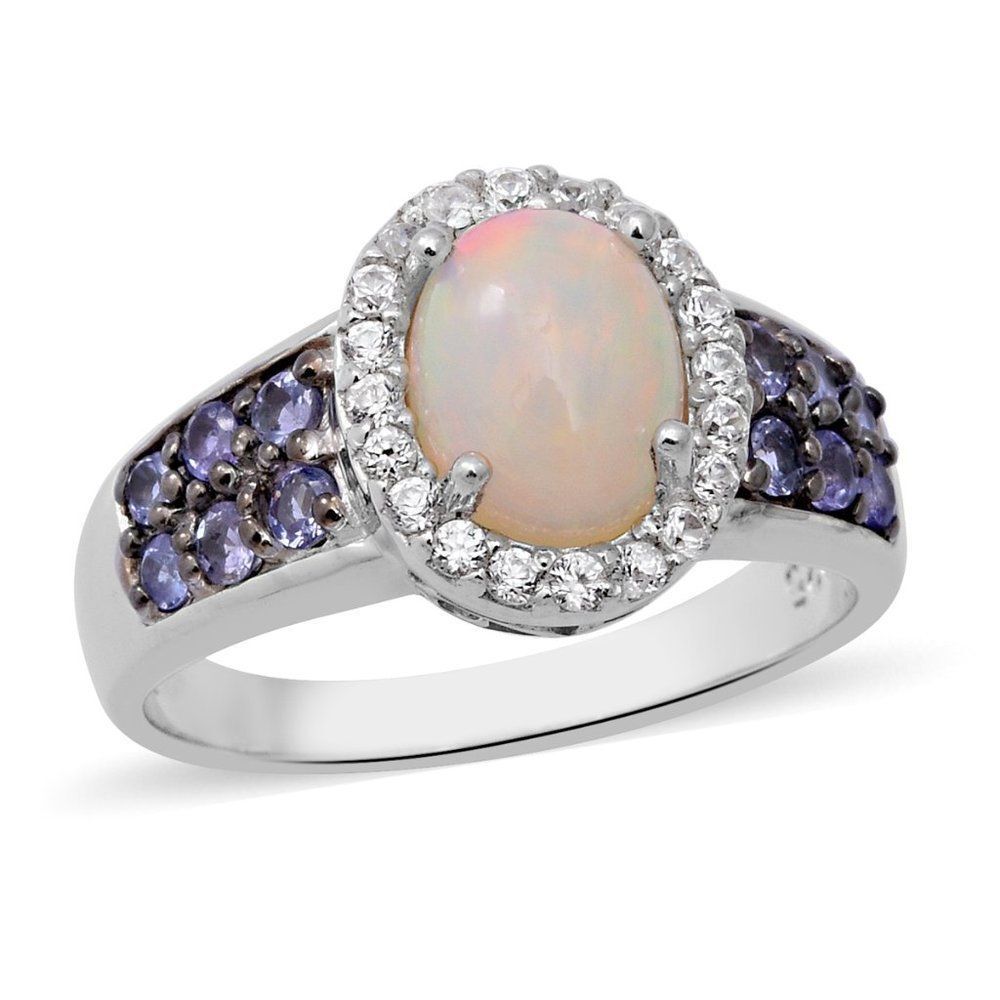 Ethiopian Welo Opal And Multi Gemstone Ring